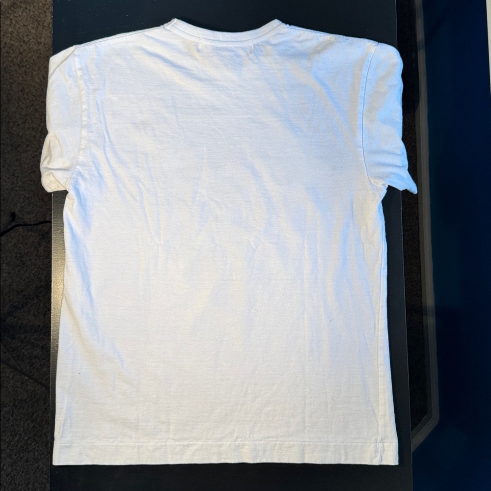 Comme des Garcons. PLAY. 
White Tee with Navy Polka Dot Heart - Picture 12 of 14